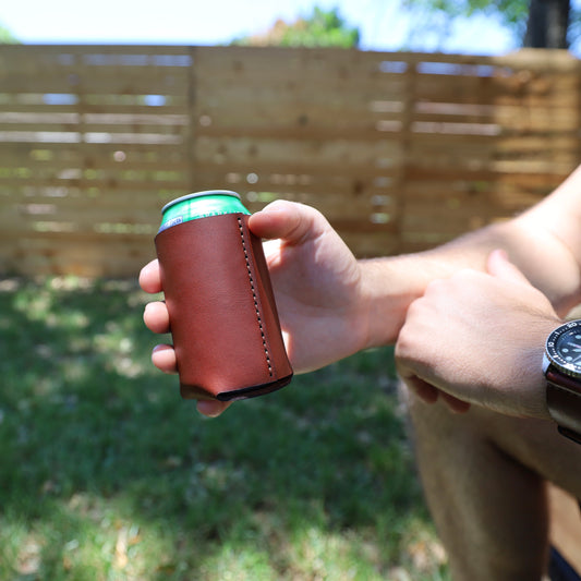Leather Drink Koozie Holder